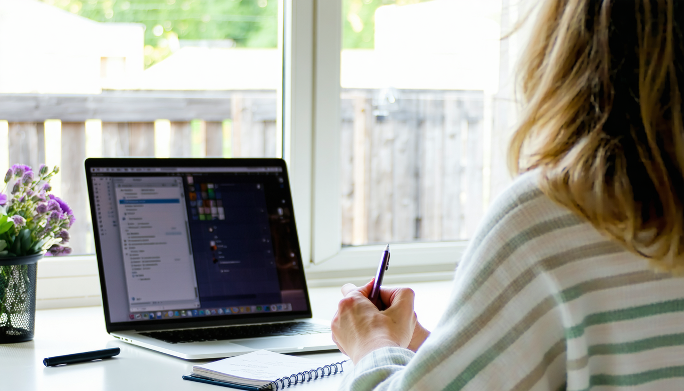 Person planning pension contributions with a laptop and calculator